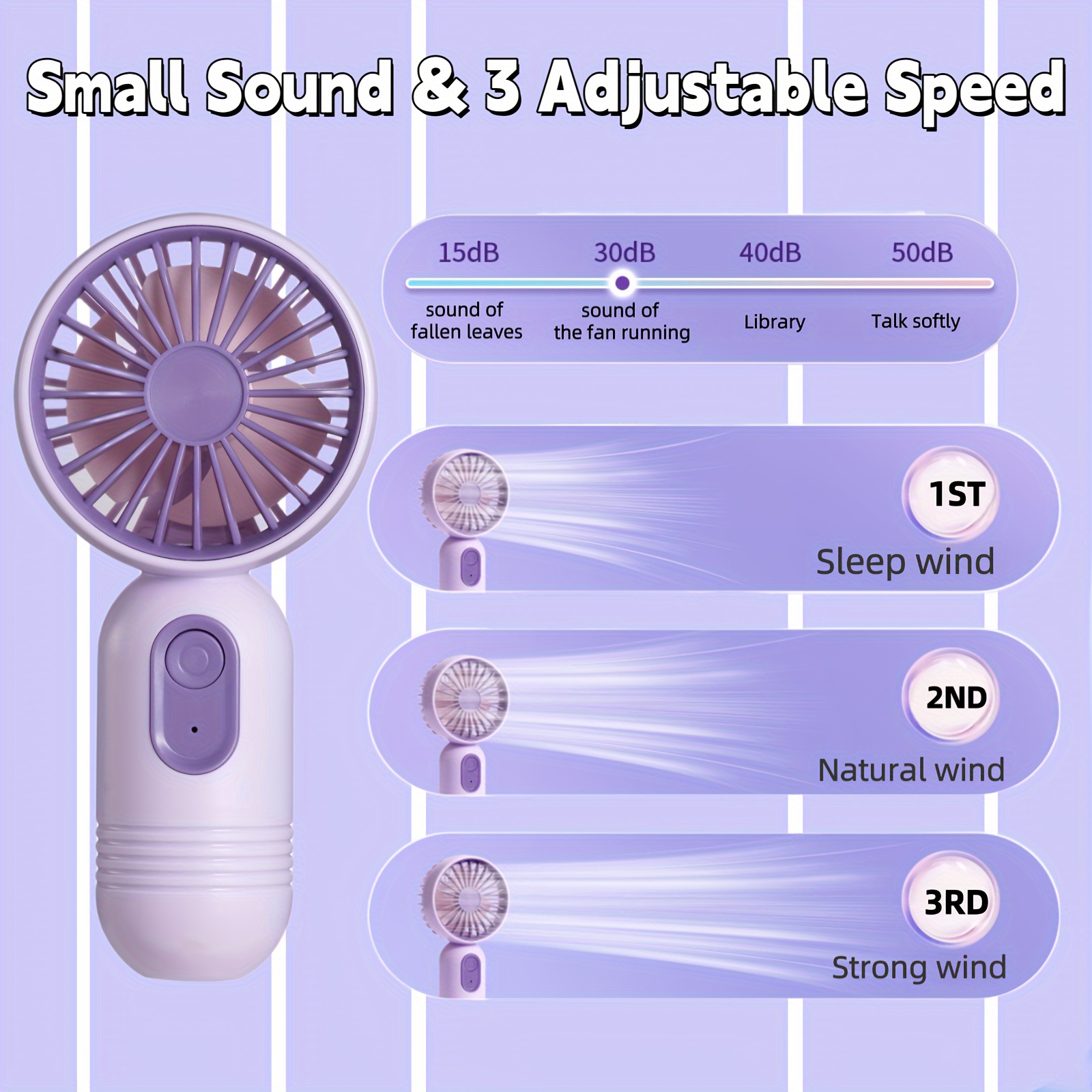 USB Mini Rechargeable Portable Fan, Handheld Fan for Travel, Outdoor, Office, Camping Gift Choice