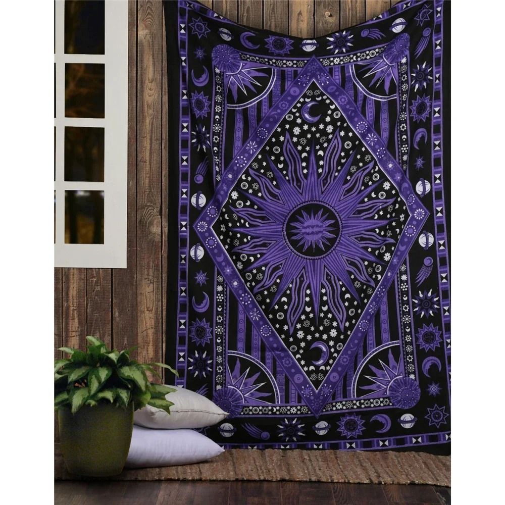 Bohemian Mandala Wall Tapestry Indian Tarot Aesthetic Room Decor