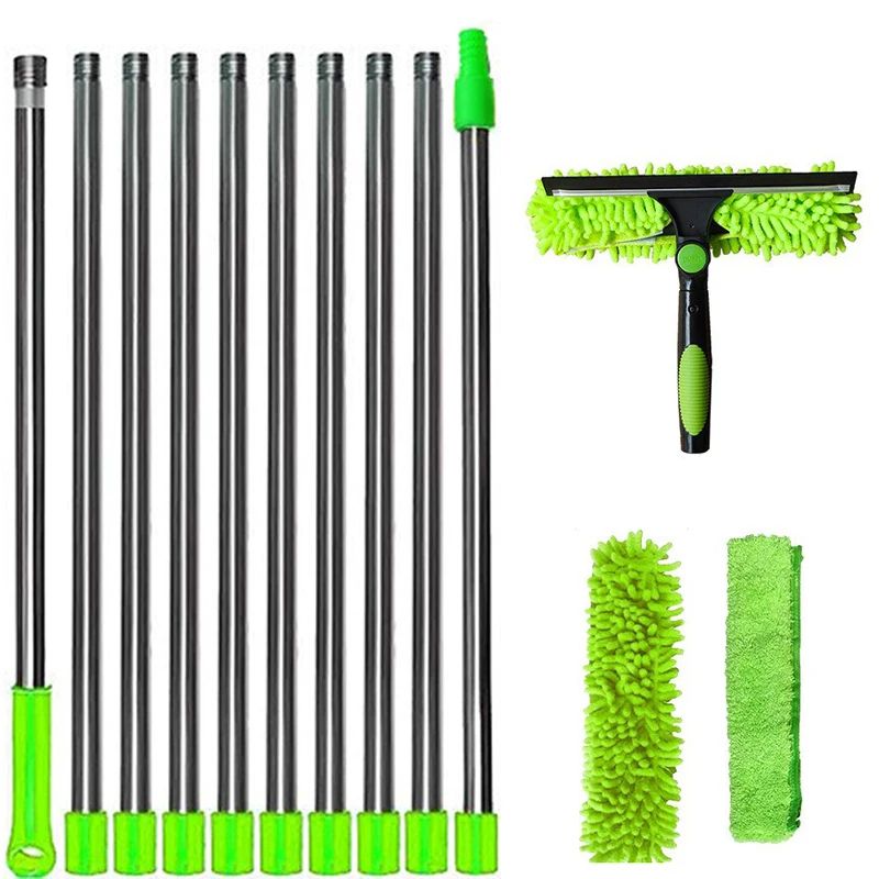 ExtendReach Pro 2-in-1 Telescopic Window Cleaning Kit with Double-Sided Squeegee