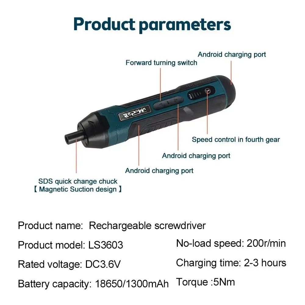 Mini Electric Screwdriver Set USB Rechargeable