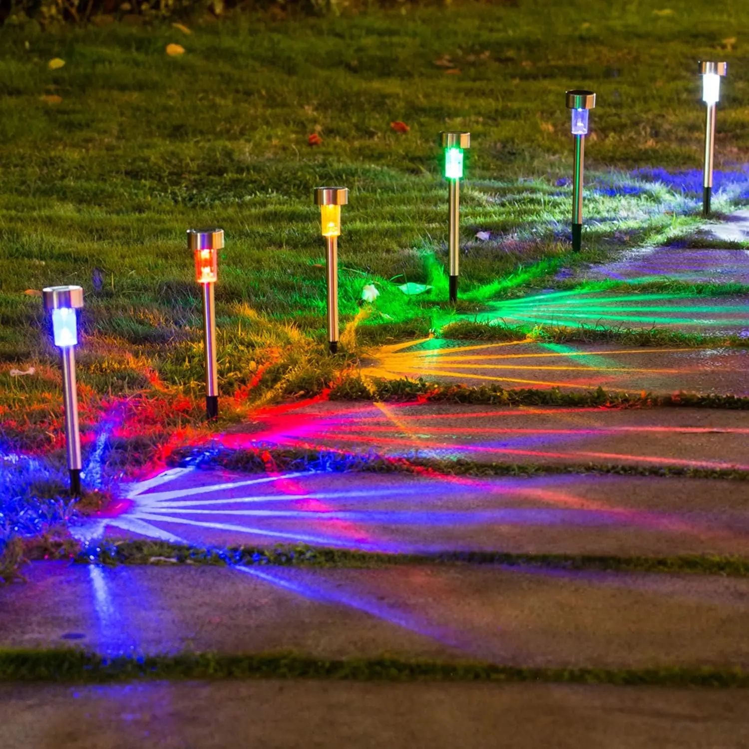 10 Piece Solar LED Garden Path Lights Set