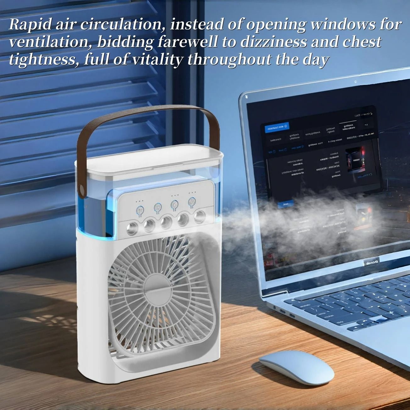 Spray Fan Portable Three in One Air Cooler Humidifier and Night Light