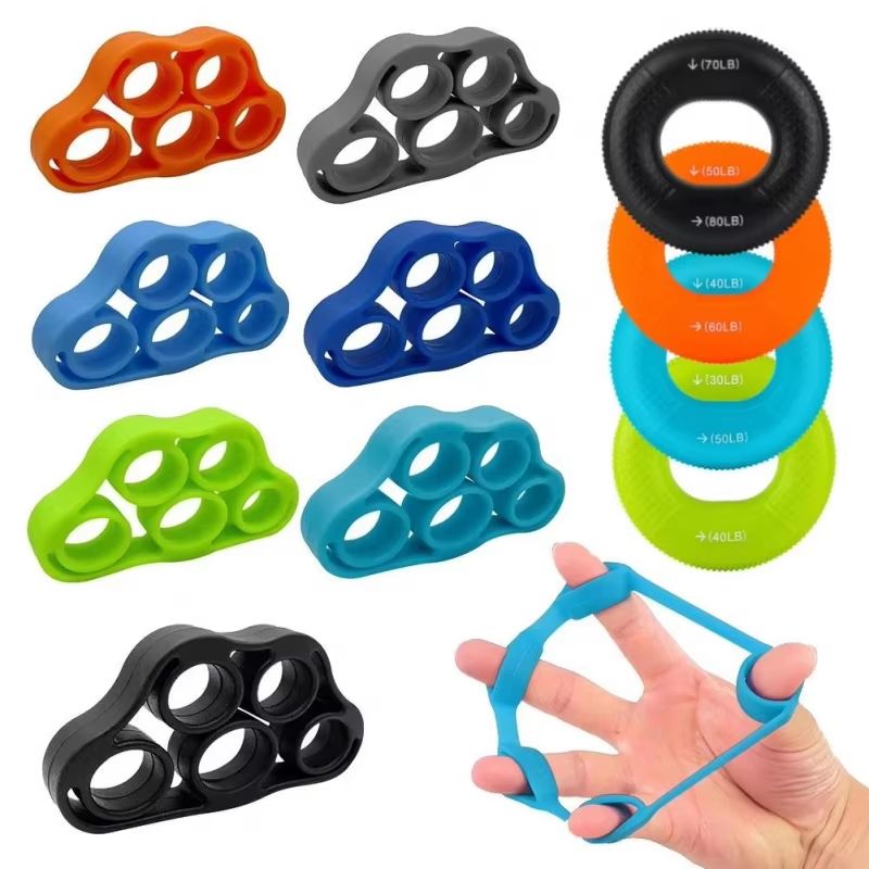 Silicone Hand Gripper and Finger Expander Resistance Bands for Grip and Wrist Strength