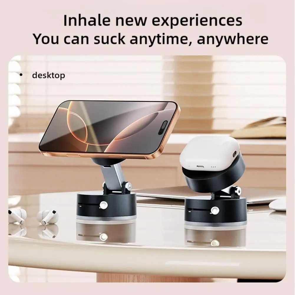Double-Sided Magnetic Suction Phone Holder – Foldable Vacuum Suction Mount