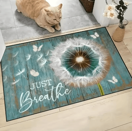 Absorbent Wooden Print Door Mat – Washable Non-Slip Entryway Rug