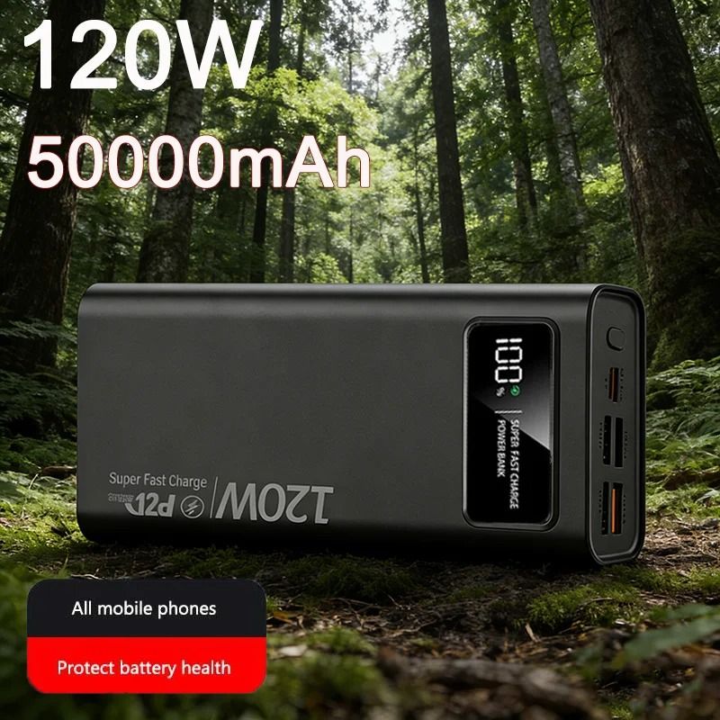 120W Super Fast Charging Power Bank – 50000mAh Ultra-High Capacity – Digital Display Pro Power Station