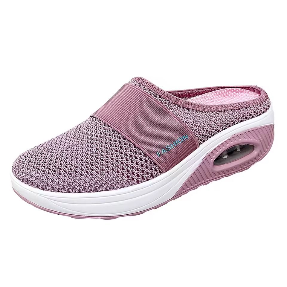 Womens Slip-On Mesh Walking Sandals with Arch Support and Thick Soft Sole