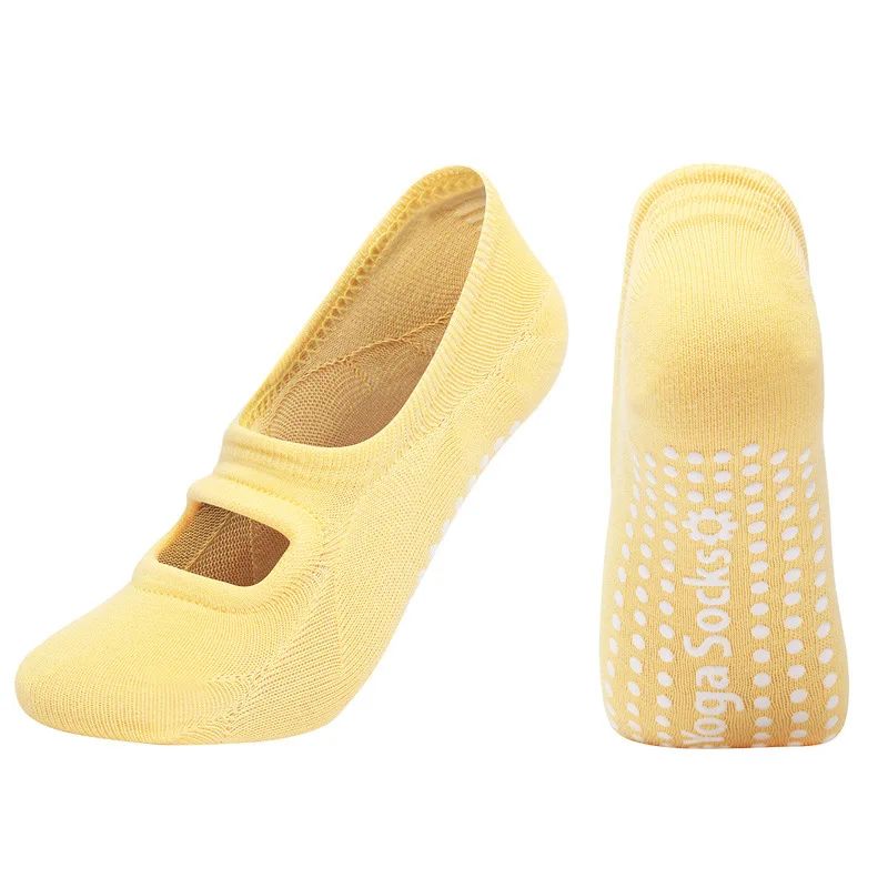 Womens Silicone Anti-Slip Backless Yoga Socks US 5-10.5– Non-Slip Pilates & Ballet Fitness Grip Socks