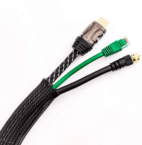 Black PET Braided Cable Sleeving Expandable Wire Protection Sleeve 4 to 25mm 1 yo 50m