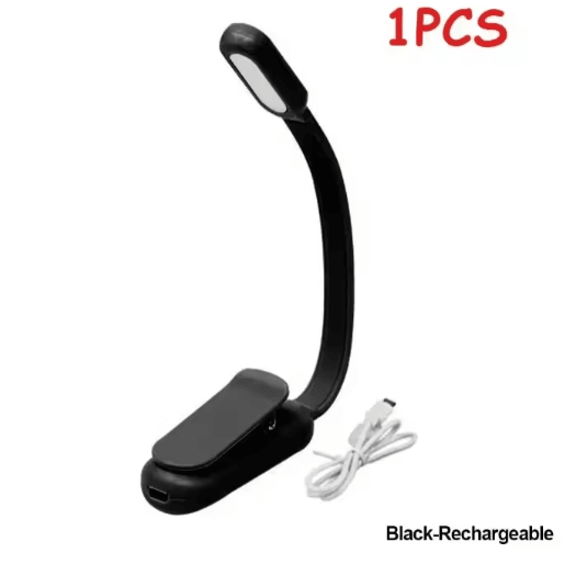 Mini Rechargeable Book Light USB Clip On Reading Lamp with Adjustable Brightness