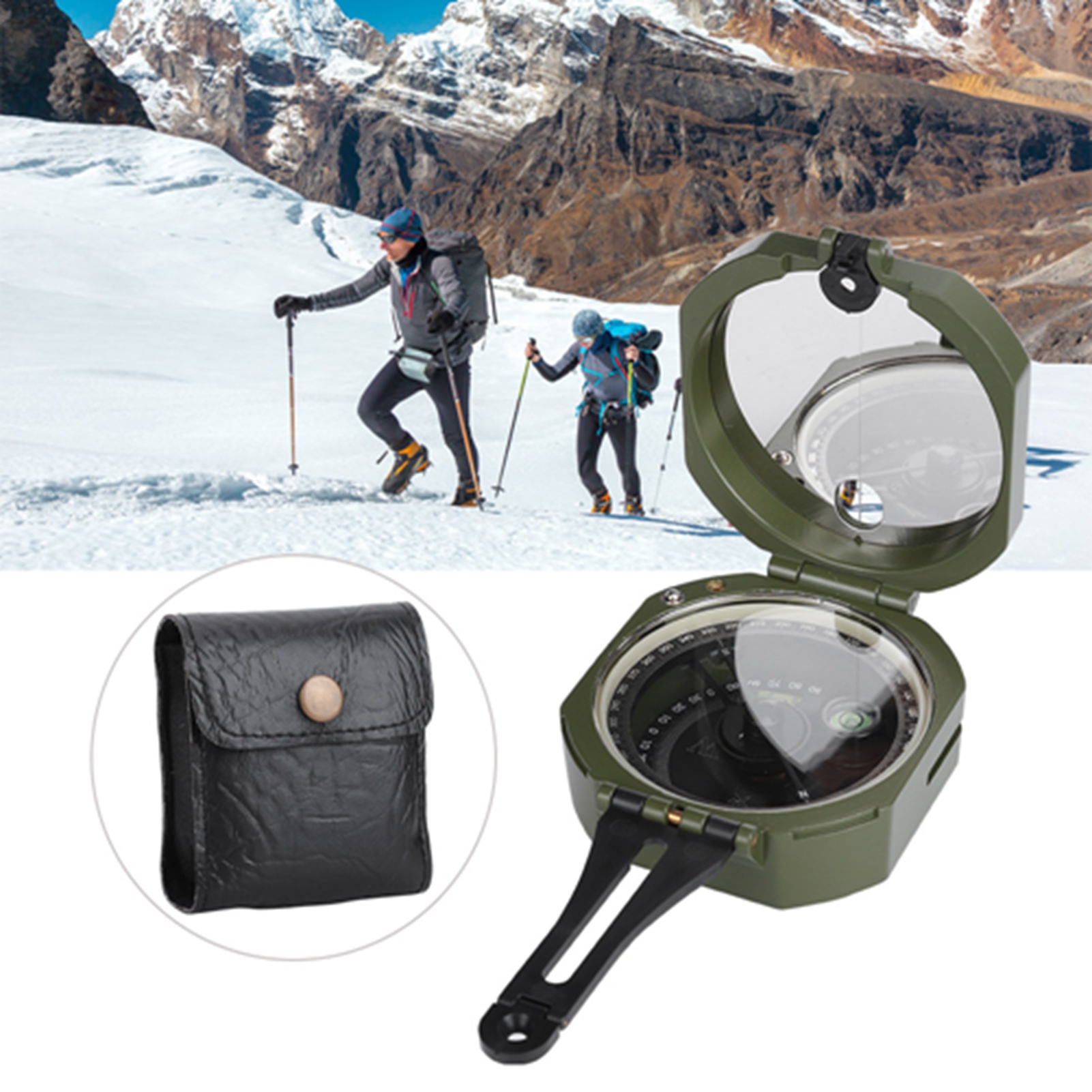 High Accuracy Geological Compass Waterproof Fluorescent Hiking Navigation Compass