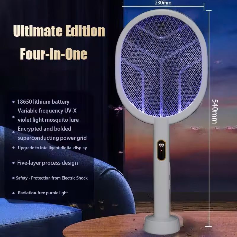 3 in 1 Rechargeable 3000V Mosquito Swatter and Killer Lamp