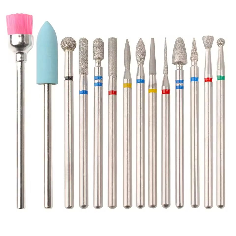 Nail Drill Bit Set 14 Piece Manicure Pedicure Polishing Tools