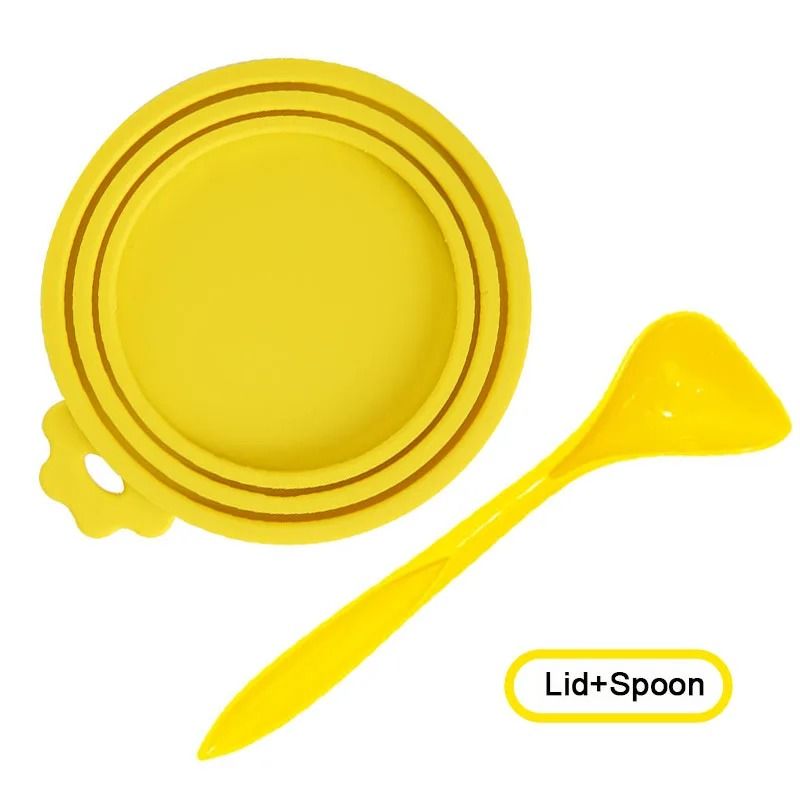 Reusable Pet Food Can Cover and Spoon Set