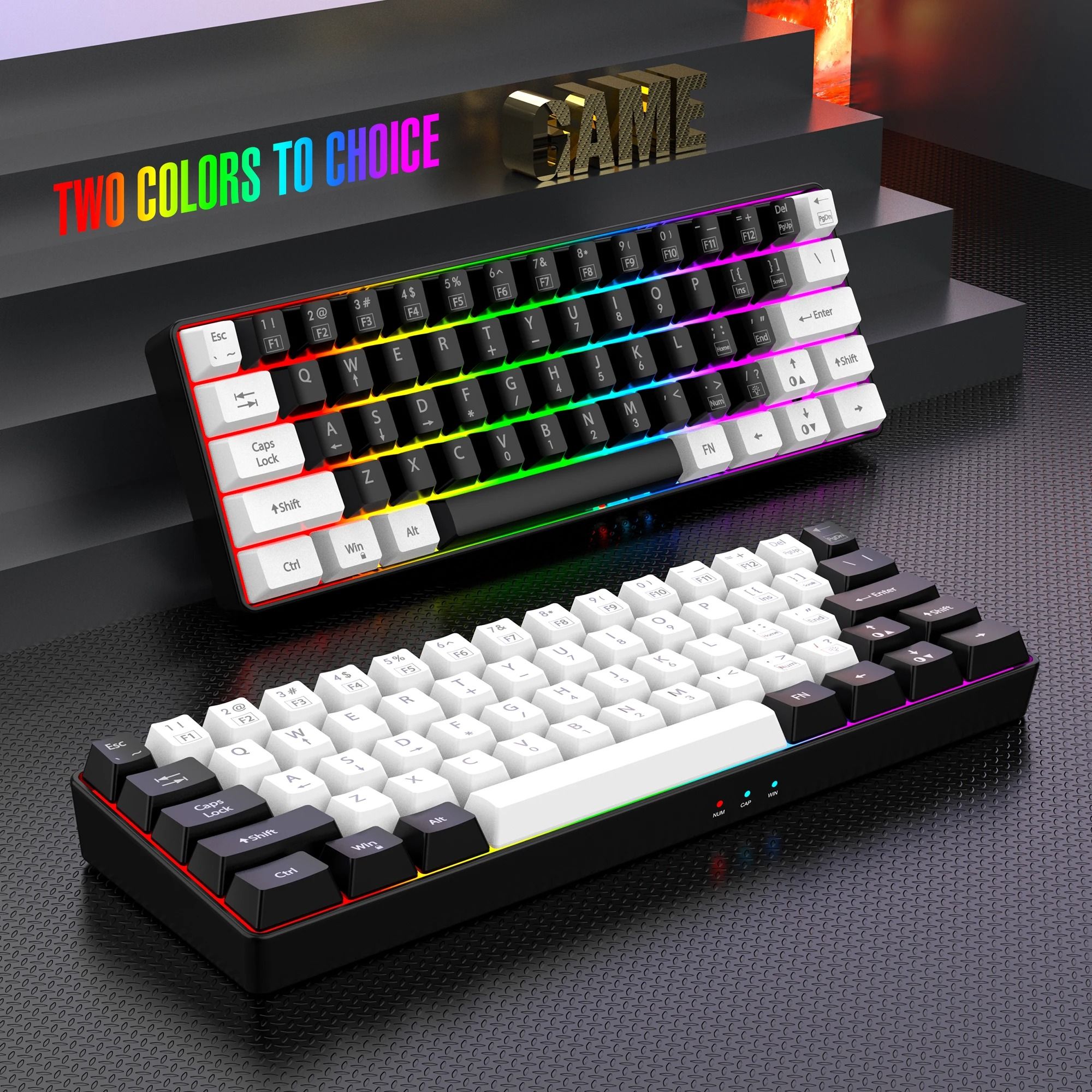 60 Wired RGB Backlit Compact Gaming Keyboard