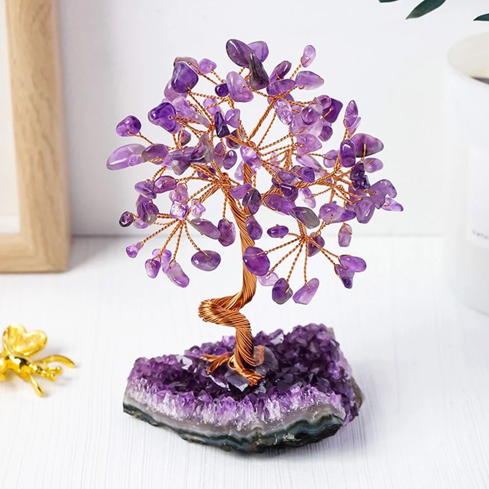 Natural Amethyst Crystal Healing Stone Tree