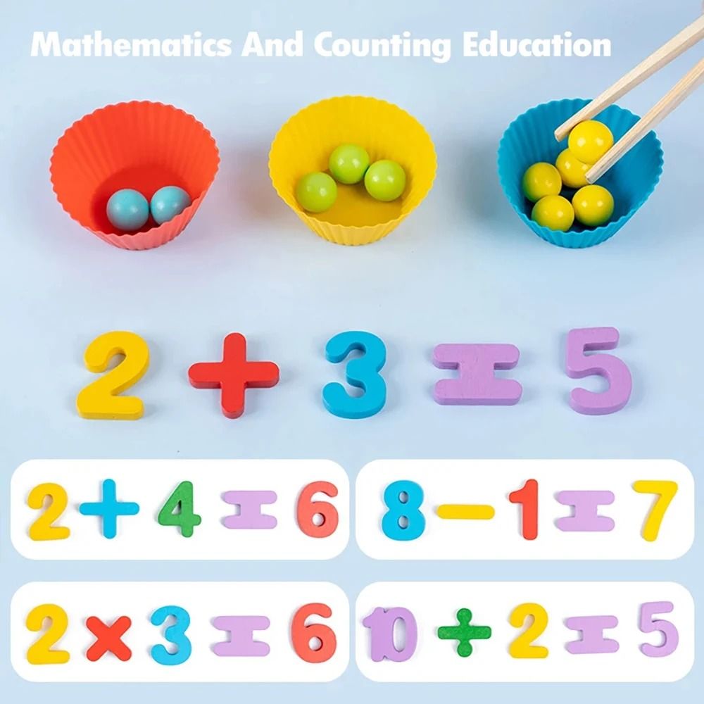Montessori Math Counting Clip Beads Sorting Toy Fine Motor Learning Game
