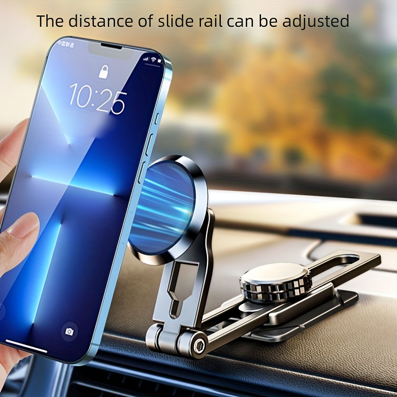 All Metal Magnetic Suction Car Phone Holder, Strong Magnetic Mobile Holder, Auto Dashboard and Air Vent Mount