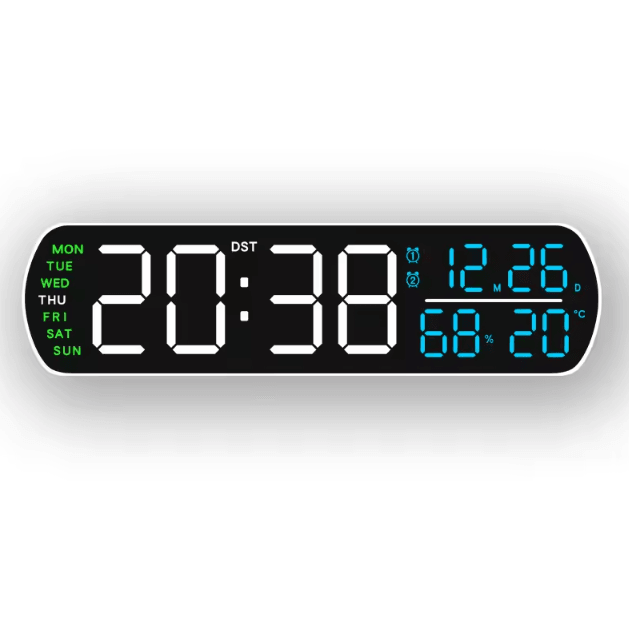 Smart LED Digital Alarm Clock with Temperature, Humidity & Auto Dimming Display