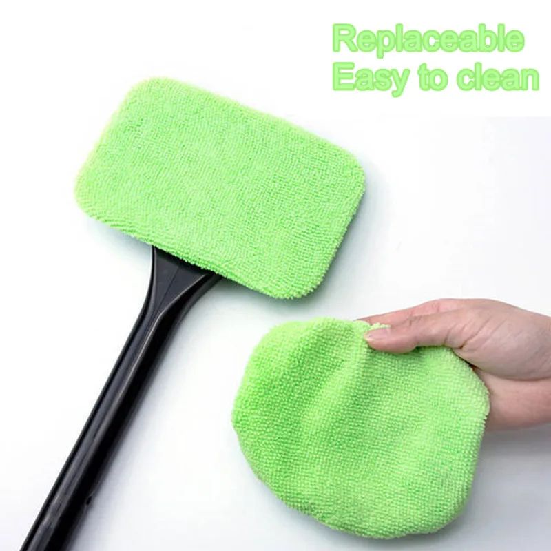 Microfiber Car Window Cleaner Brush – Long Handle Windshield Cleaning Tool