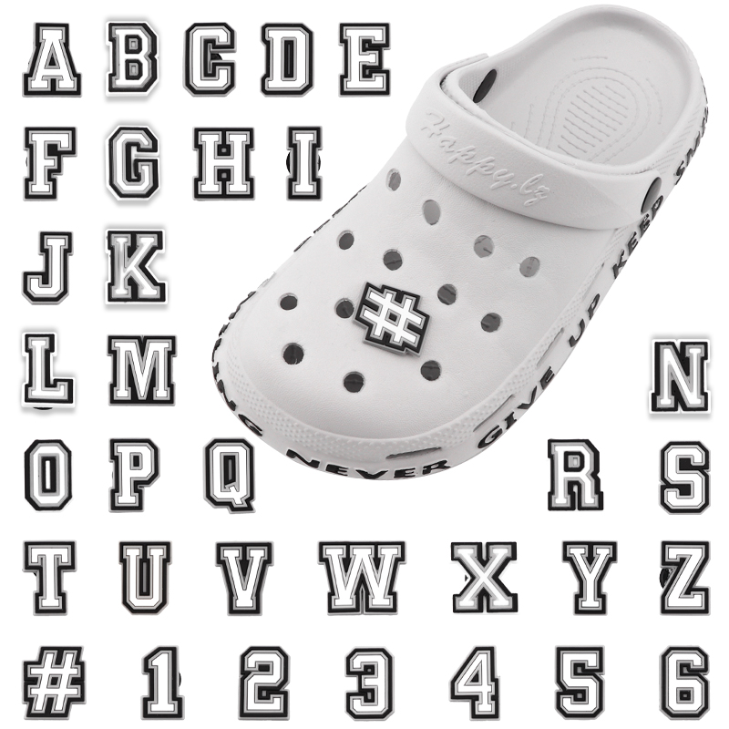 Alphabet Number Shoe Charms for Clogs, DIY Letter Shoe Decoration Pins for Sandals Shoes for Kids Women Men Accessories