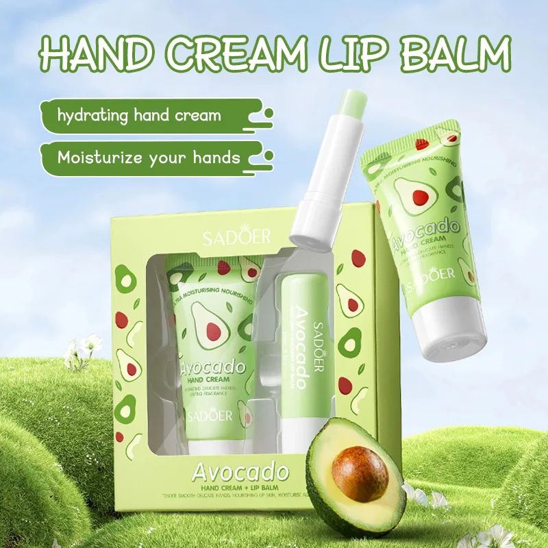 Avocado Hand Cream and Lip Balm Set Moisturizing Hand and Lip Care Kit