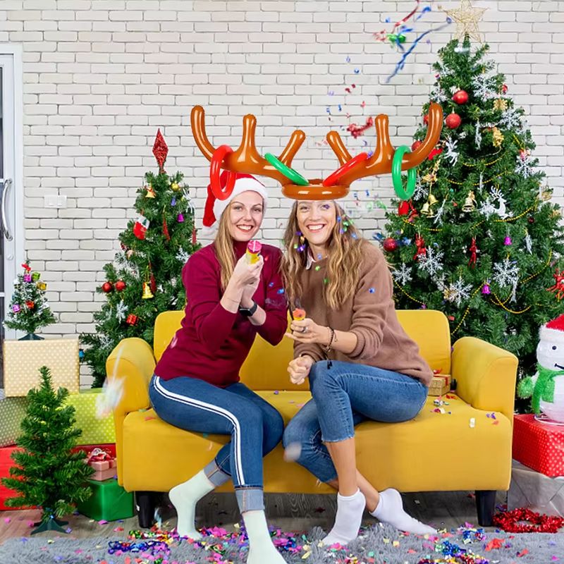 ReindeerRing Toss Inflatable Antler Game Set – 2-Pack With Toss Rings for Holiday Fun