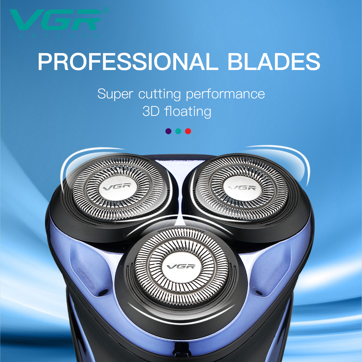 Rechargeable Waterproof Electric Shaver with Rotary Heads, LED Display & Pop Up Trimmer