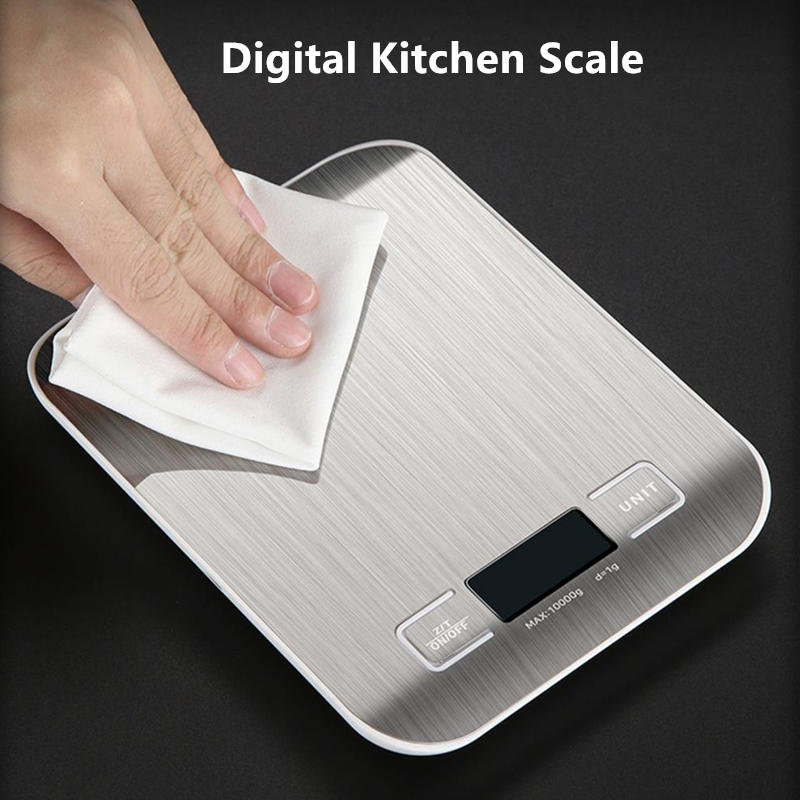Digital Kitchen Scale LCD Display Stainless Steel, Electronic Scales for Home, Jewelry, Food, Snacks, Weighing, Baking