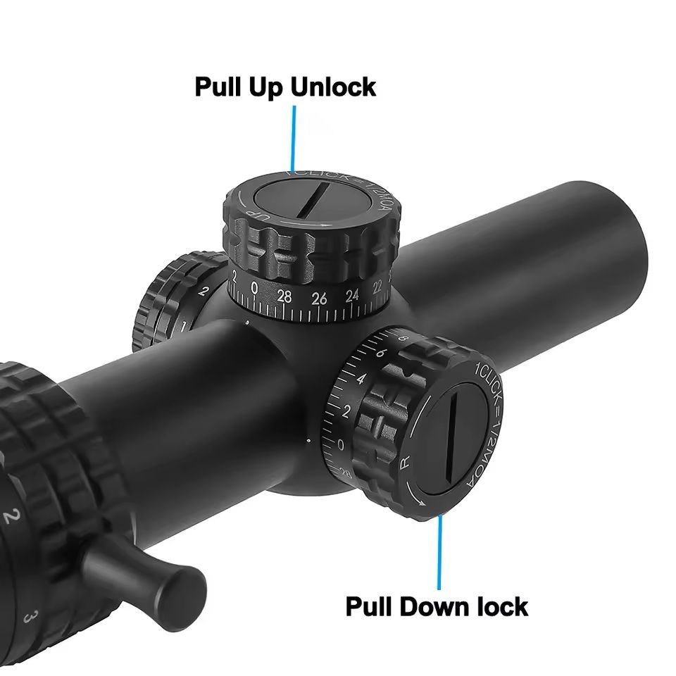 1-5x24 Tactical Rifle Scope with Red and Green Illuminated Reticle