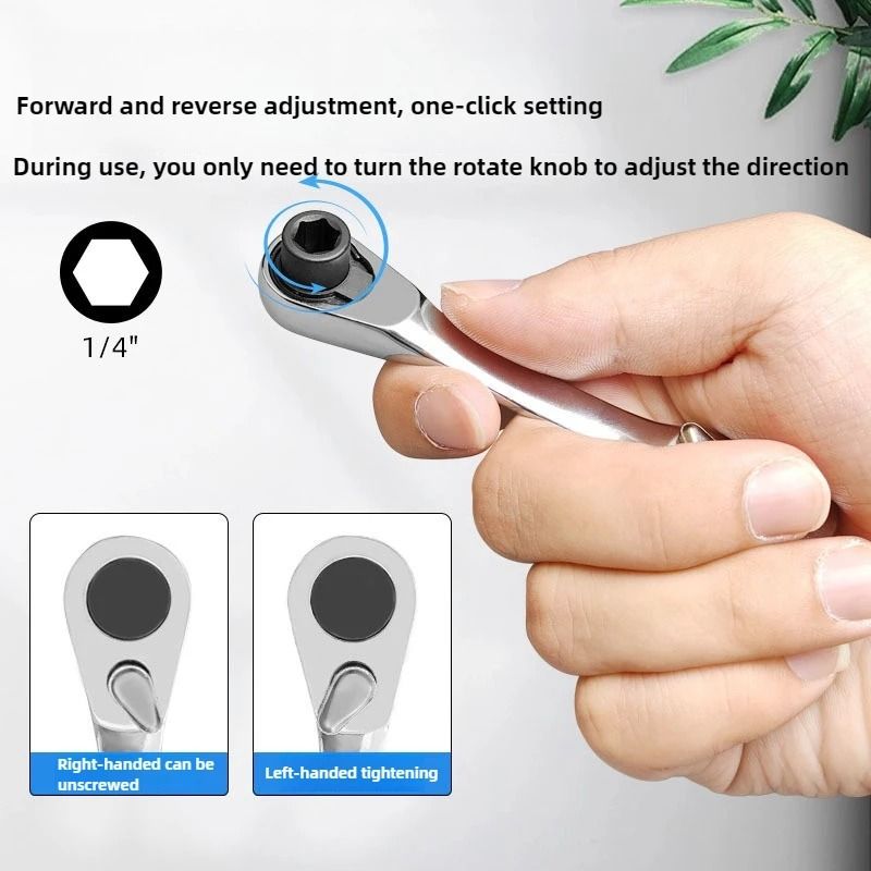 High Quality Double-Ended Mini Ratchet Wrench Bit Handle Small Fly Socket Screwdriver Repair Tool Metric System