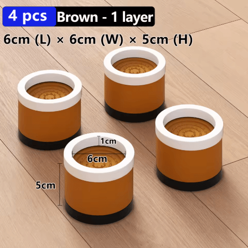 Stackable Furniture Heightening Foot Pads Adjustable Table Cabinet and Bed Leg Risers