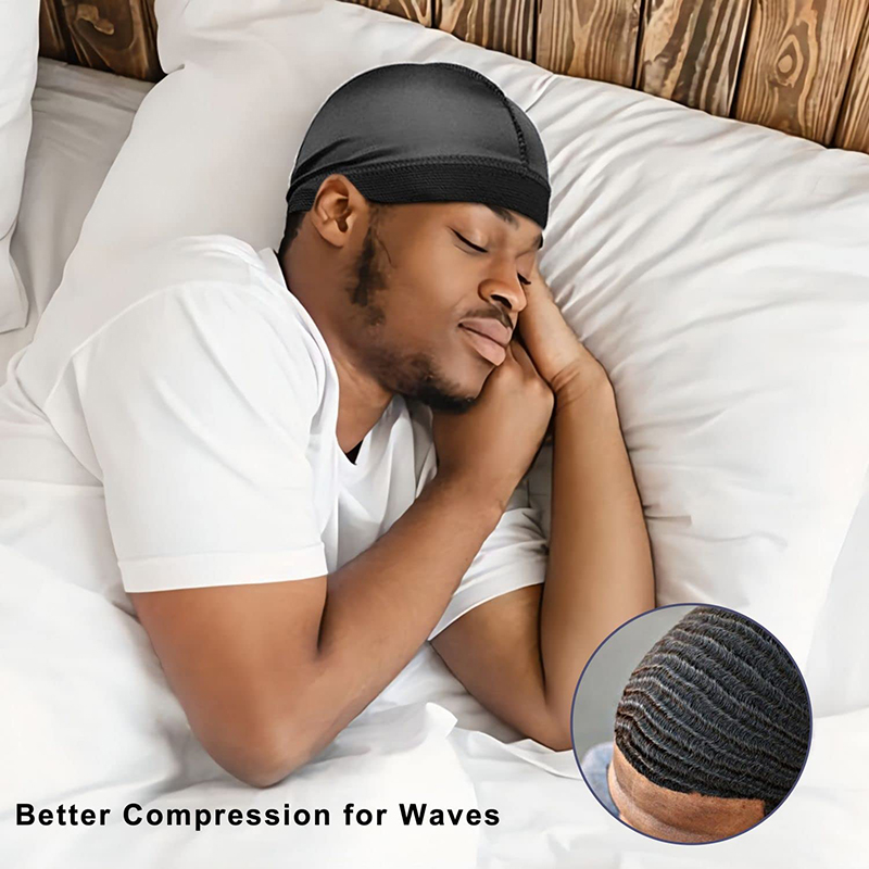 Silky Long Tail Durag Satin Wave Cap for Men and Women
