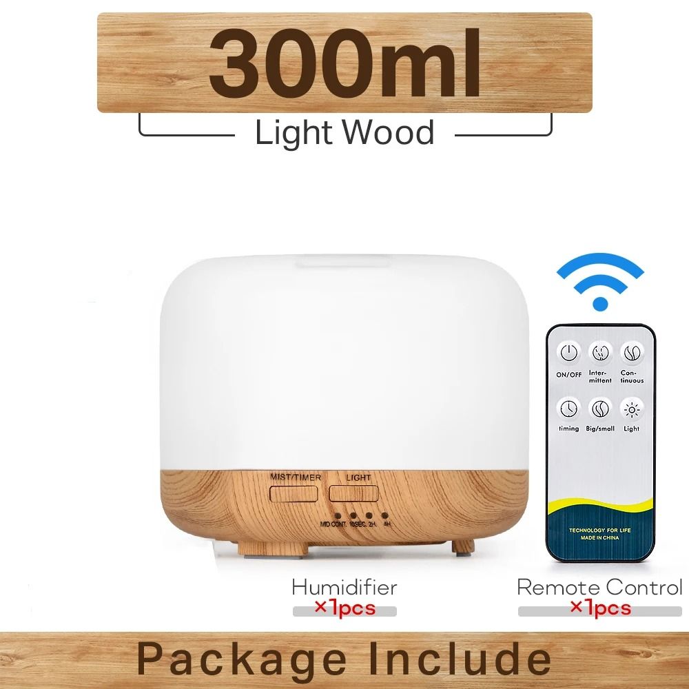 Ultrasonic Aromatherapy Diffuser with Remote Control and LED Light