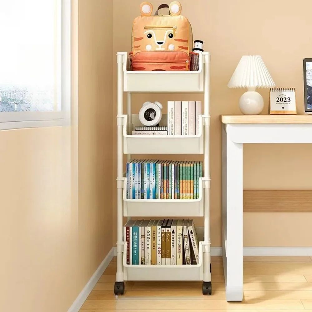 FlexiRoll Multi-Tier Mobile Storage Cart – Rolling Kitchen Organizer & Bookshelf with Lockable Wheels