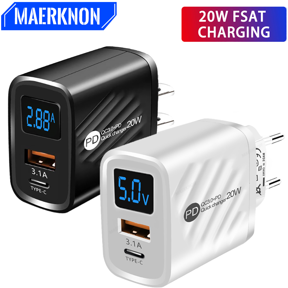 USB C Charger Quick Charge PD Fast Charging Phone Adapter Wall Charger
