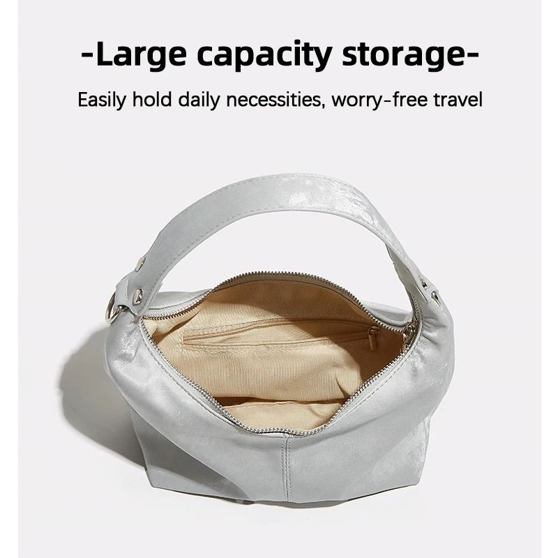 Neo-Chinese Style Jiaozi Bao Satin Underarm Handbag