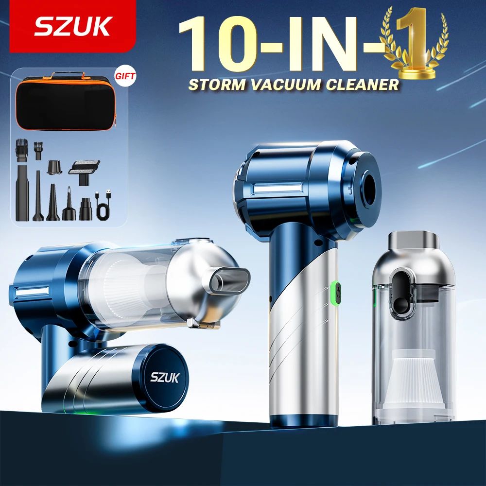 SZUK Foldable Wireless portable car vacuum with strong suction vacuum Power for Quick Car Cleanups