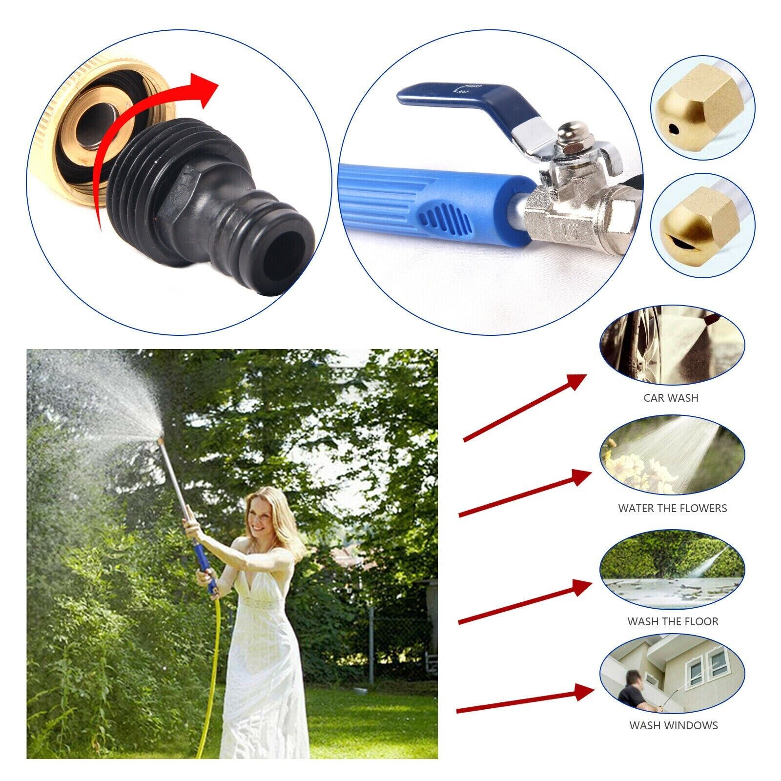 High-Pressure Power Washer Nozzle Wand