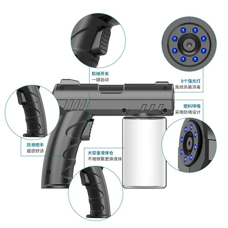 Nano Blue Light Steam Spray Disinfection Gun USB Portable Sanitizer Sprayer