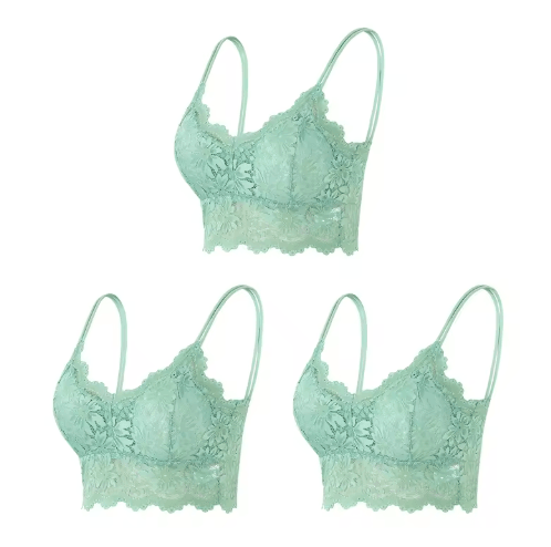 3-Piece Seamless Wireless Lace Bralette Set