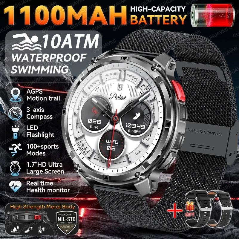 T-Rex 3 Pro Military Smart Watch with Dual-Band GPS 10ATM Waterproof and Long Battery