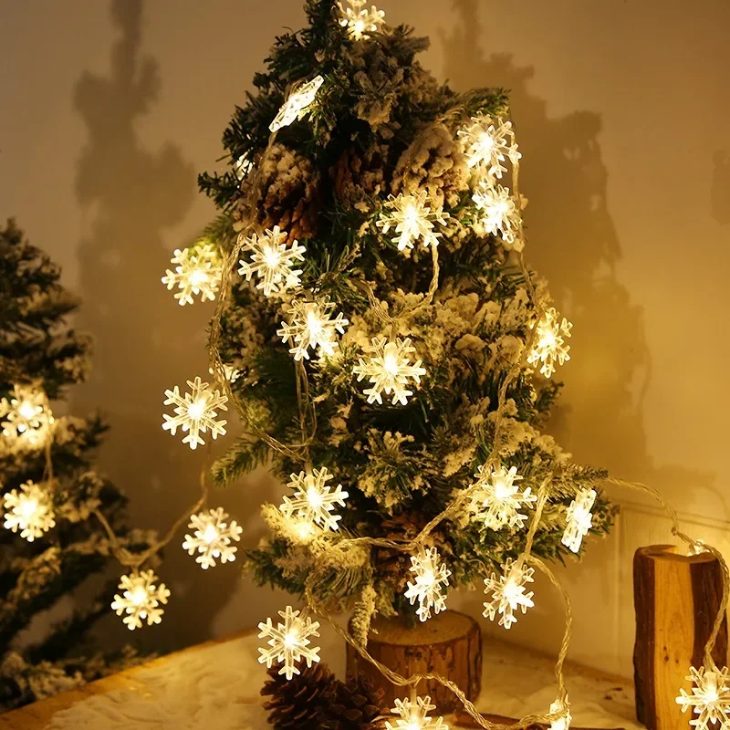 Snowflake Fairy Lights, Snow LED String Lights USB & Battery Operated for Christmas, Bedroom, Garden, Tent Decor
