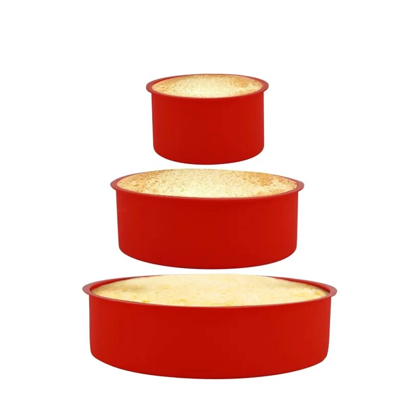 Round Silicone Cake Mold Tray, Nonstick Baking Pans, Reusable Kitchen Bakeware