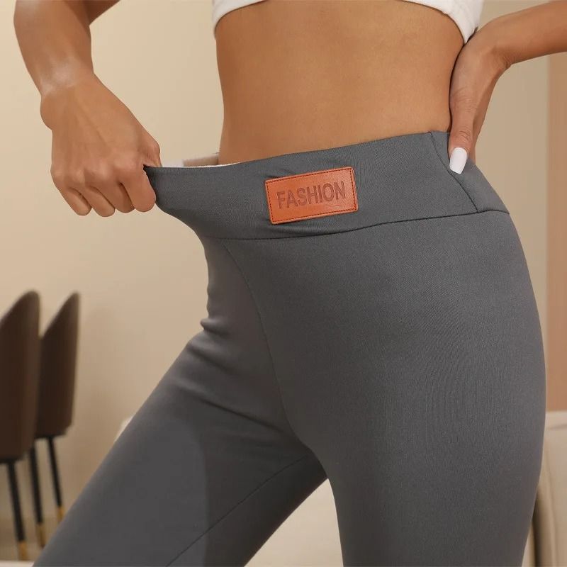 Women Winter High Waist Fleece Lined Warm Leggings Slim Fit Pants