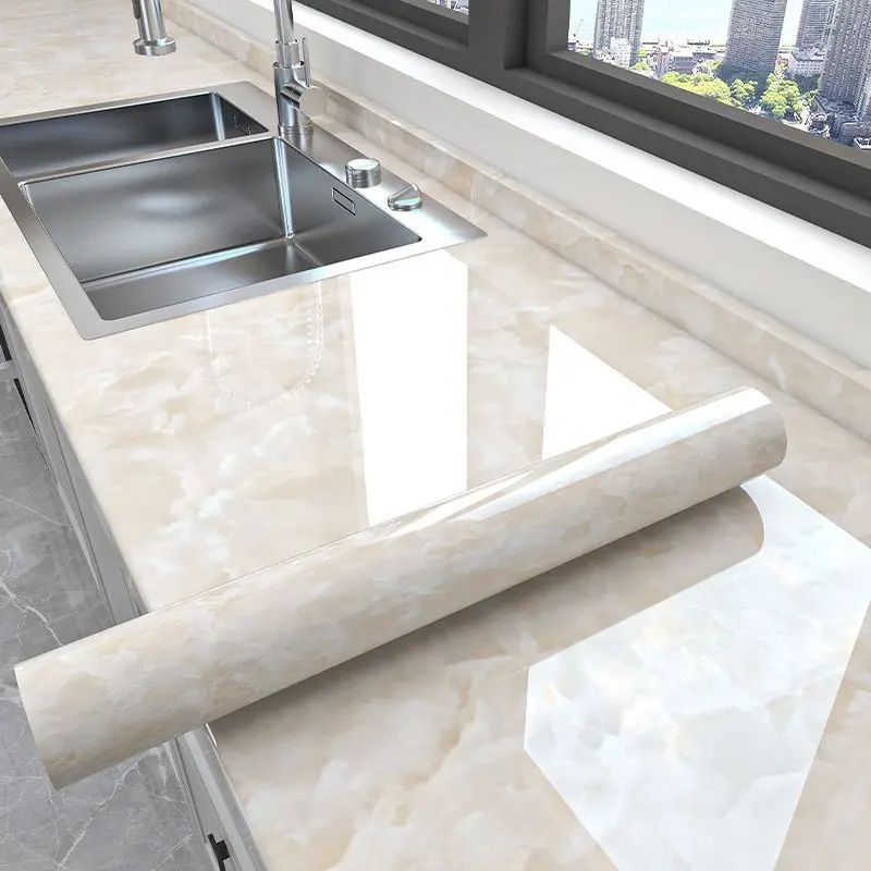 80cm Kitchen Backsplash Sticker Roll - Oil-Proof Wallpaper with Heat-Resistant, Waterproof Self-Adhesive Shield