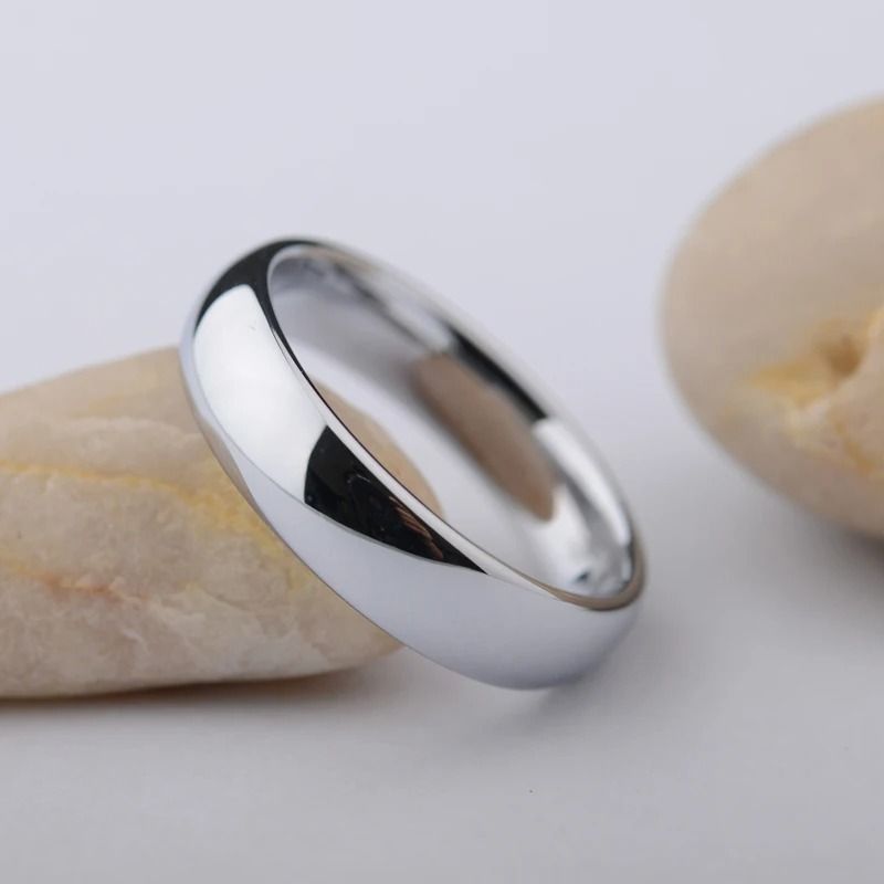 Customize Classic White Tungsten Scratch-Proof Permanent Wedding Ensemble