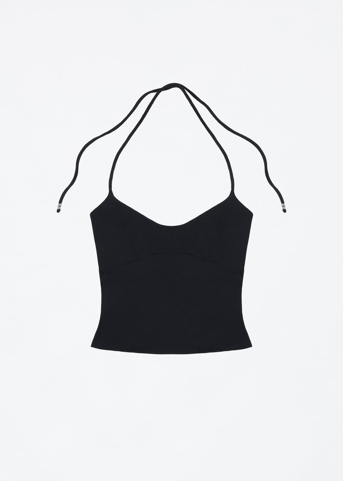 Women's Tank Open-Back Camisole Top with Metal Accents, Self-Tie Straps, Sexy Low-Neck Halter Design