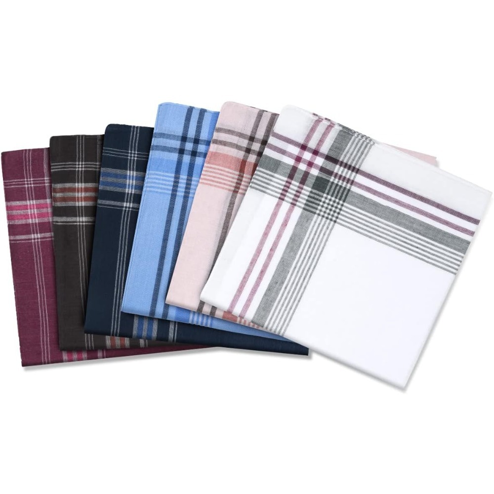 Premium Cotton Handkerchiefs for Men, White Pocket Squares, Soft, Durable, and Stylish Hankies for Men & Women