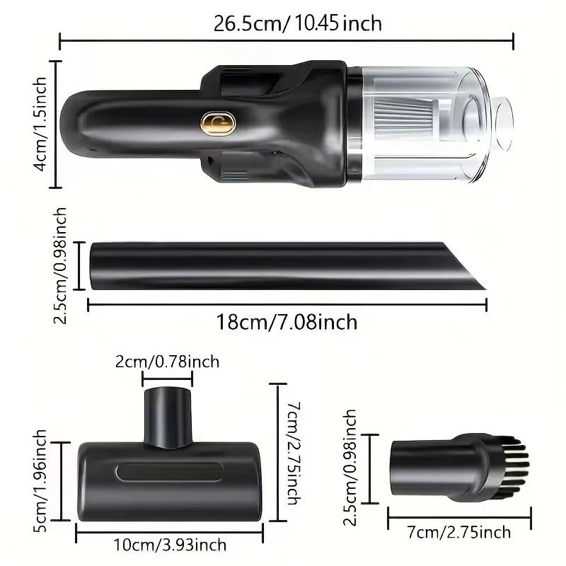 Wireless Handheld Car Vacuum Cleaner Wet Dry Dual Use